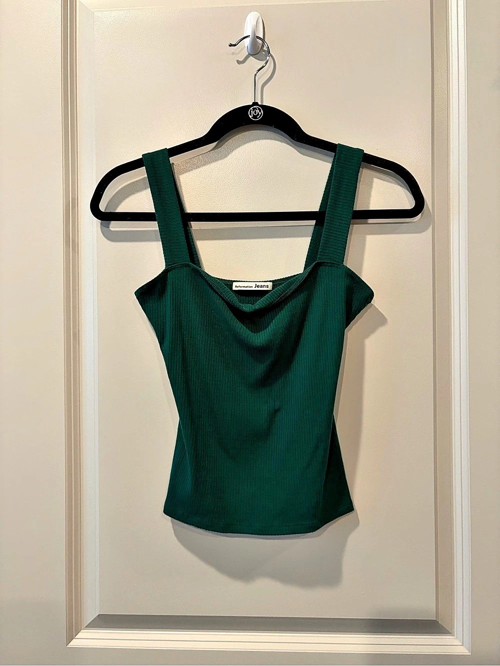 Reformation Jeans Ribbed Tank Top Dark Green Small